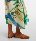Tory Burch Printed cotton and silk midi dress