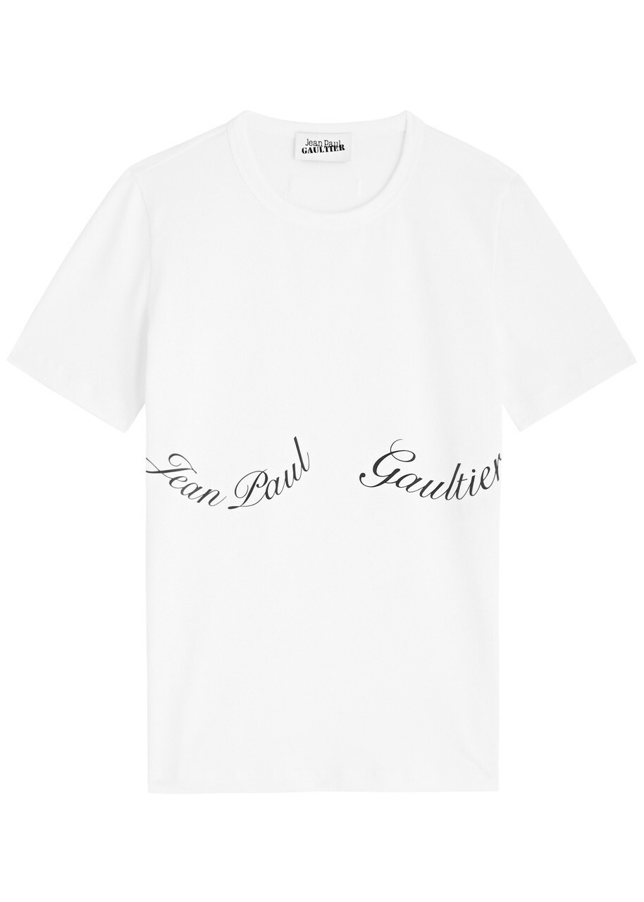 充実の品 Gaultier Paul Jean Logo-print White T-shirt Stretch-cotton トップス