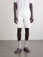 Brunello Cucinelli - Straight-Leg Logo-Embroidered Cotton-Jersey Tennis Shorts - White