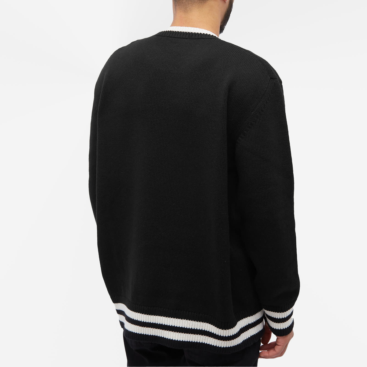 【送料&関税込】Alexander McQueen Varsity Sweater Alexander McQueen Men's Varsity Skull Logo Crew Knit in