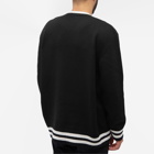 Alexander McQueen Men's Varsity Skull Logo Crew Knit in Black/Ivory