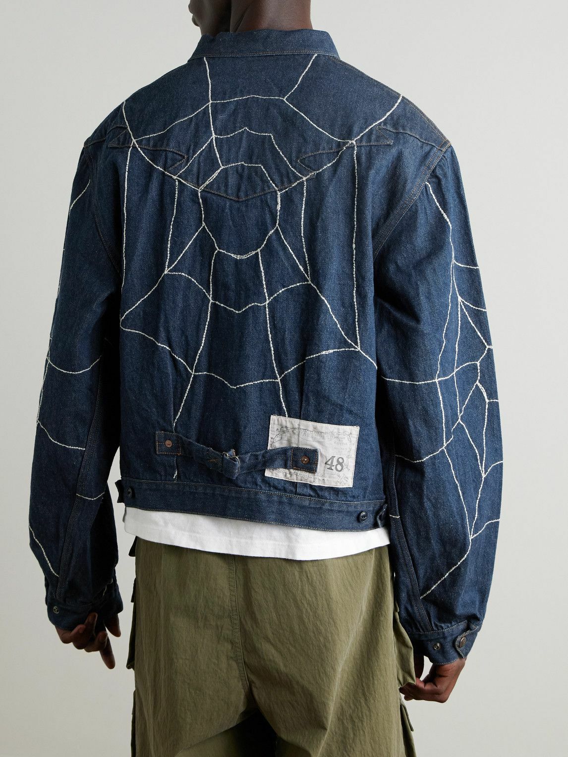 KAPITAL - Thunderbird Embroidered Denim Blouson Jacket - Blue