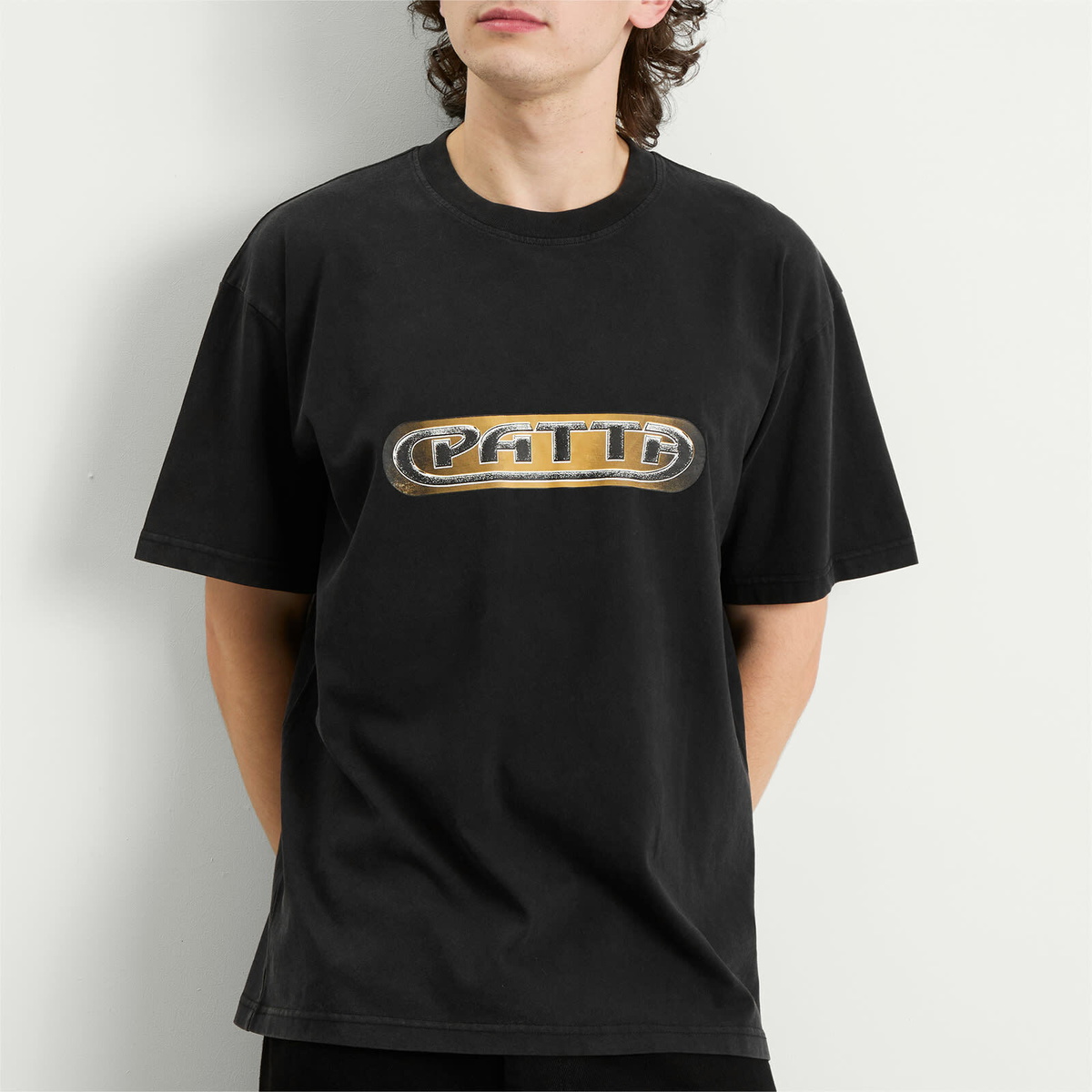 Patta Men's Gilded Acid Washed T-Shirt in Black
