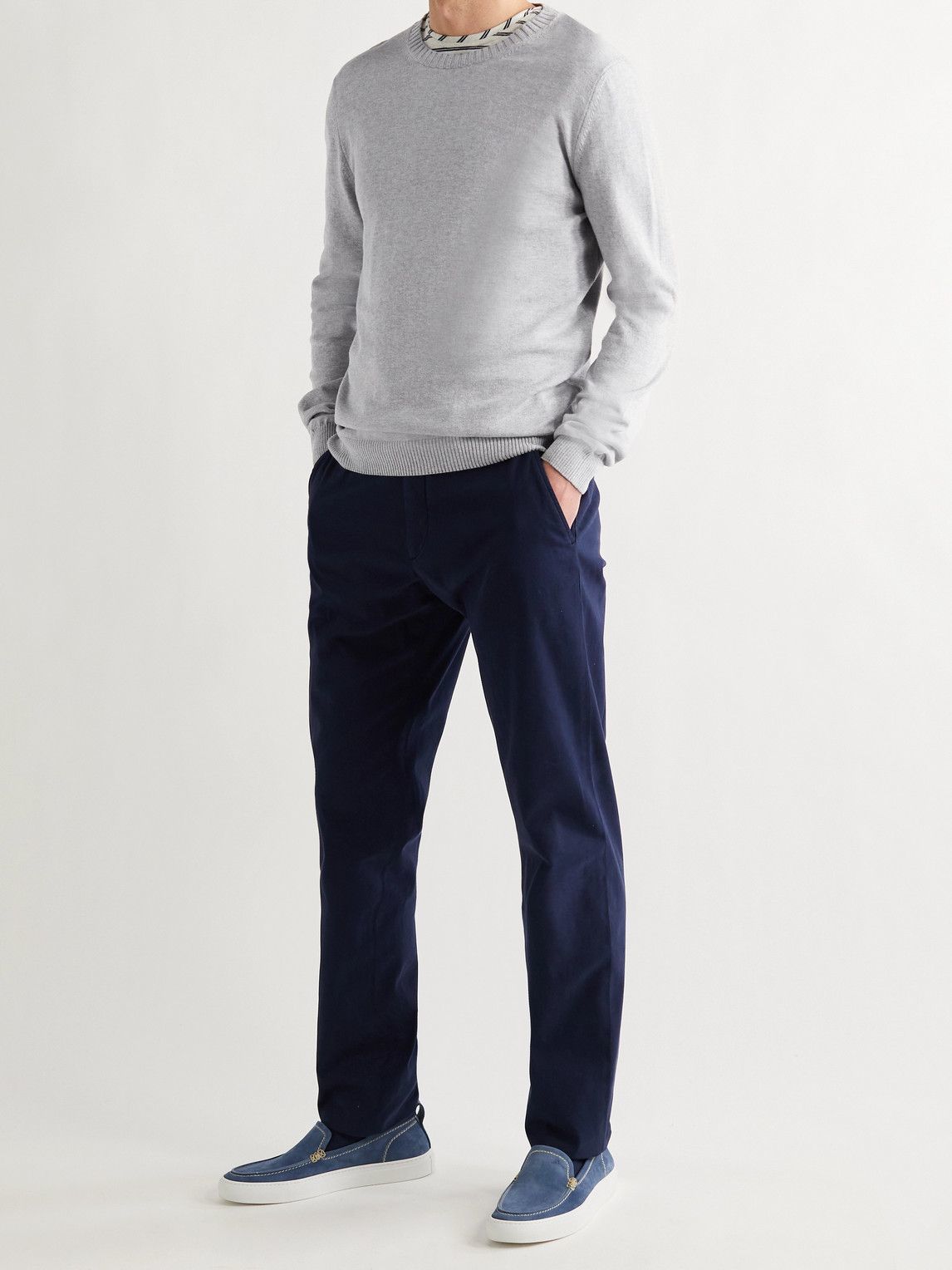 MP Massimo Piombo - Slim-Fit Cotton Sweater - Gray