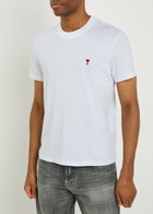 Ami Paris Logo-embroidered Cotton T-shirt White