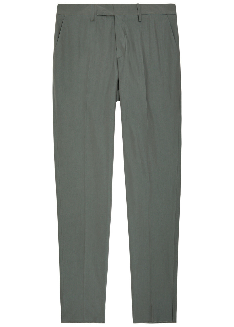 Lardini Cotton and Silk-blend Trousers Grey