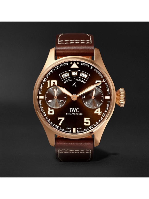Photo: IWC Schaffhausen - Big Pilot's Antoine de Saint-Exupéry 46mm 18-Karat Red Gold and Leather Watch, Ref. No. IW502706