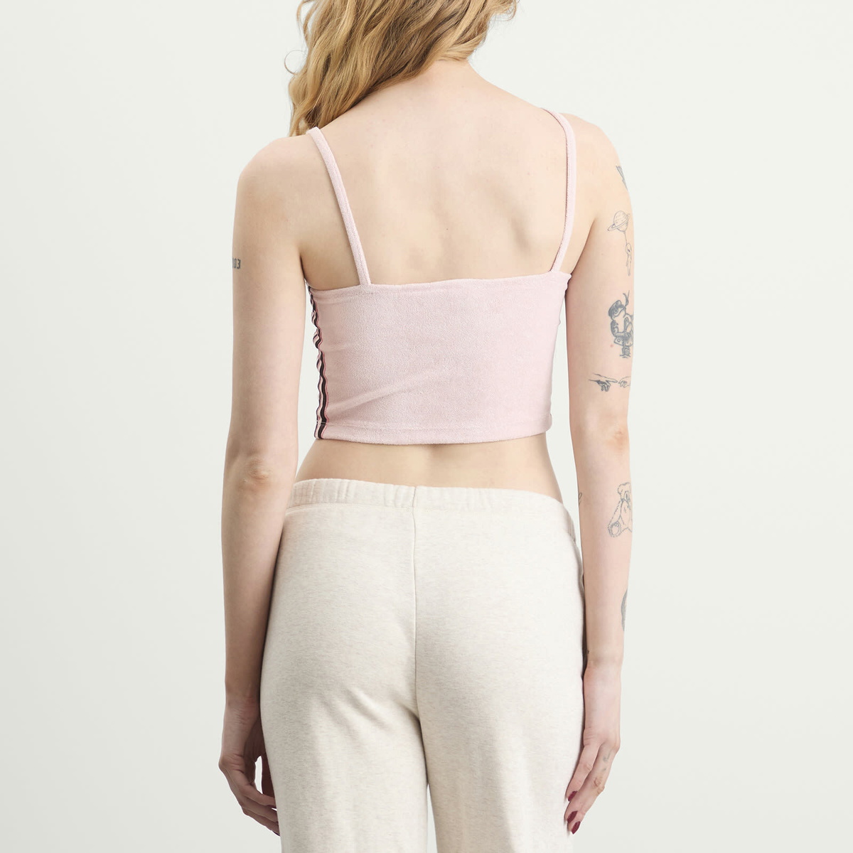 Adidas Women's Terry Towel Tank Top in Sandy Pink