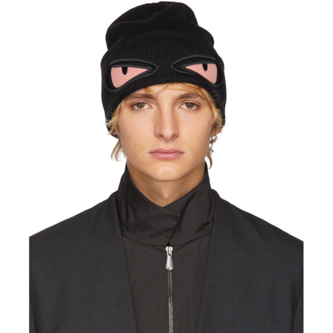 Photo: Fendi Black and Pink Bag Bugs Beanie