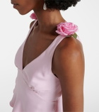 Rodarte Floral-appliqué silk crêpe top
