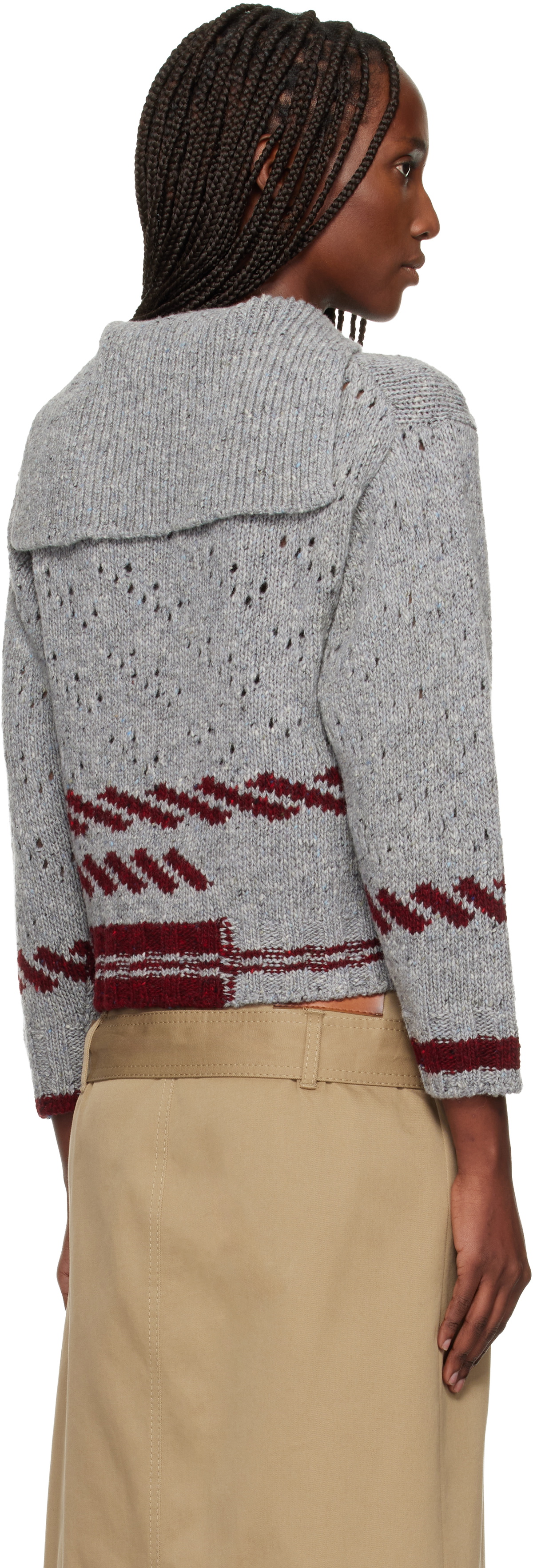 Meryll Rogge Gray Shetland Wool Shrunken Sailor Sweater