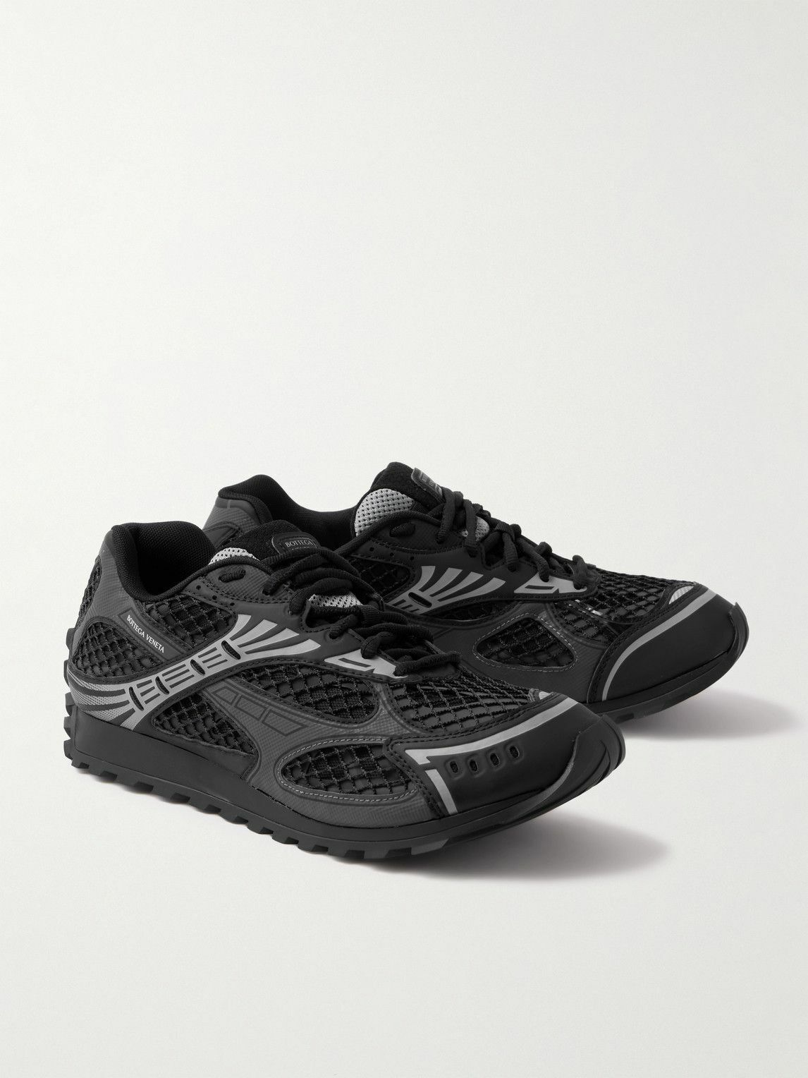Bottega Veneta - Orbit Rubber, Mesh and Fishnet Sneakers