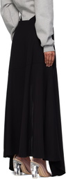 Mugler Black Asymmetrical Cascading Maxi Skirt