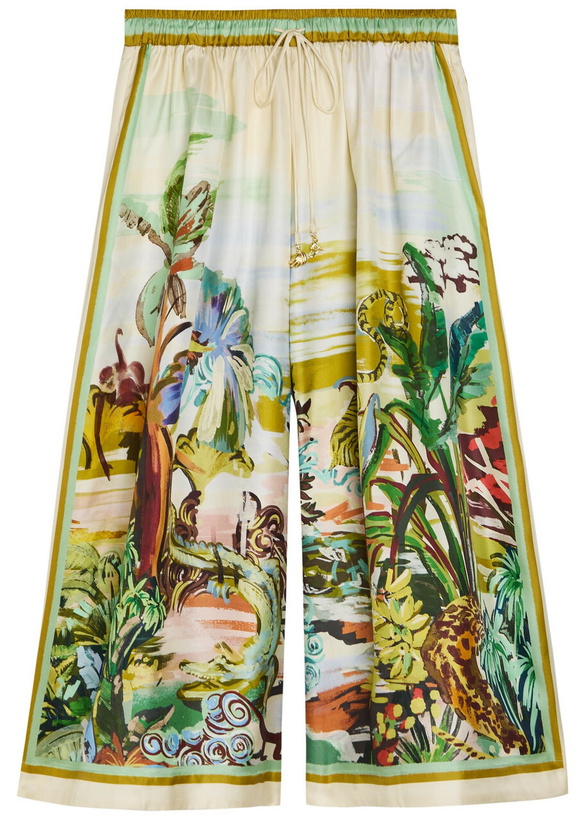 Photo: Alemais Jungle Boogie Printed Silk Culotte Trousers Multicoloured