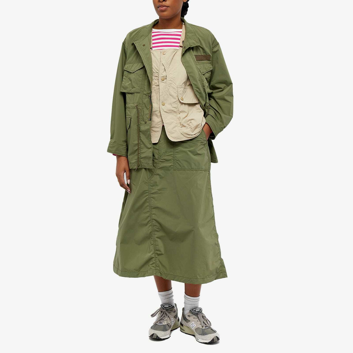 Beams Boy Women's Cargo Skirt in Olive