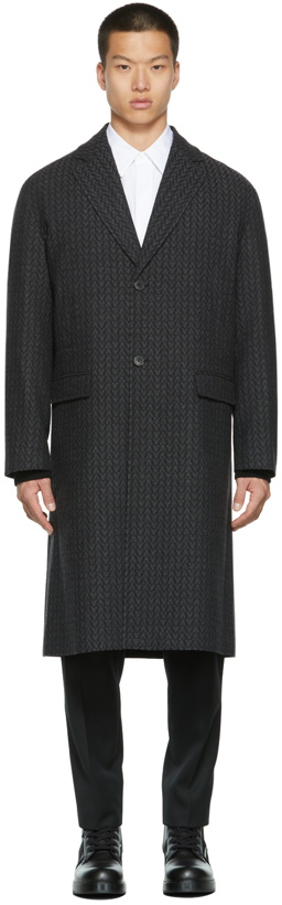 Photo: Valentino Grey Tweed Logo Coat