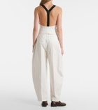 Ralph Lauren Collection Harlo striped cotton, linen and wool pants