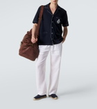 Ralph Lauren Purple Label Embroidered cotton and silk terry shirt