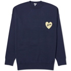 Loewe Men's Heart Crew Knit in Navy Blue