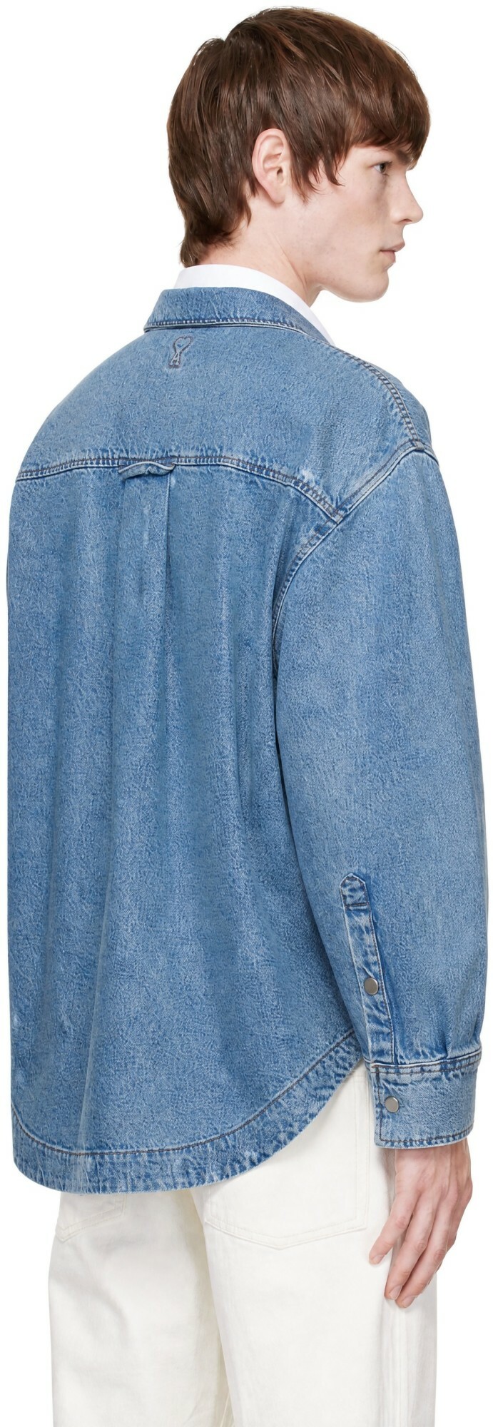 AMI Paris Blue Camp Collar Overshirt
