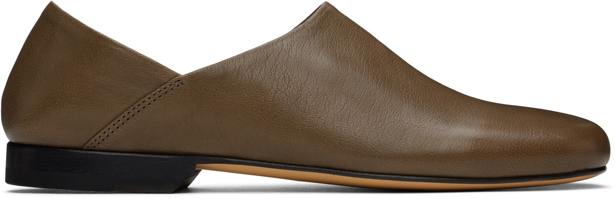 新品未使用　LEMAIRE Slippers Shoes - Brown Lemaire Piped Crepe Slippers | Dark Brown | Canoe Club