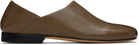 LEMAIRE Taupe Leather Slippers