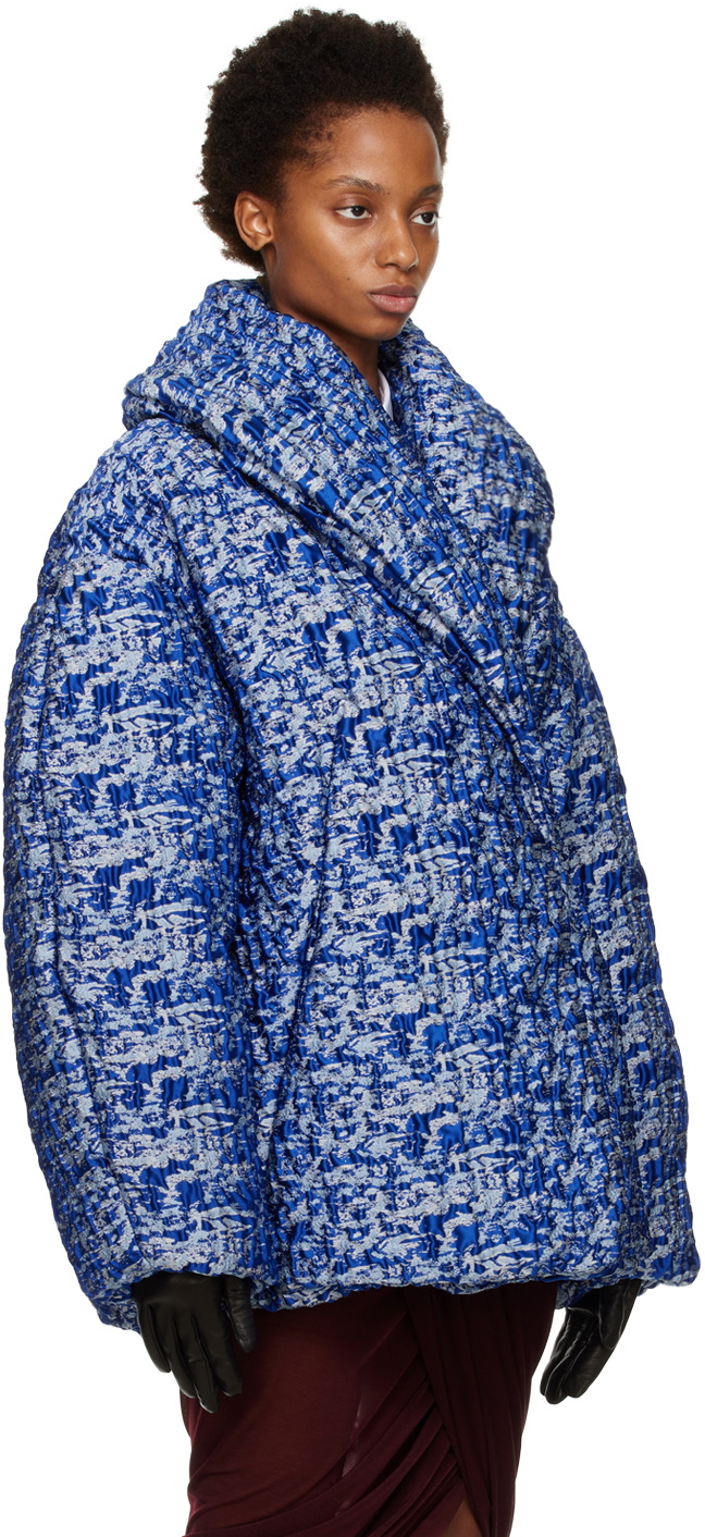 DRIES VAN NOTEN embroidered quilted coat - Blue