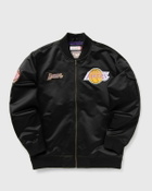 Mitchell & Ness NBA TEAM LEADER SATIN BOMBER VINTAGE LOGO LOS ANGELES LAKERS Black Mens Bomber Jacket