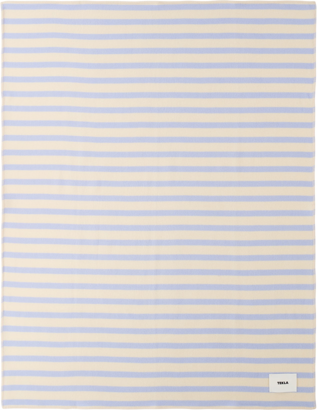 Photo: Tekla Beige & Blue Lambswool Blanket