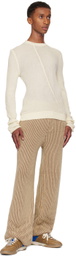 Isa Boulder SSENSE Exclusive Beige Rover Twisty Stripe Trousers