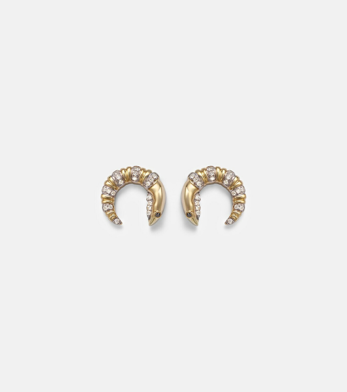 Yvonne Léon Écrevisse 9kt gold earrings with diamonds