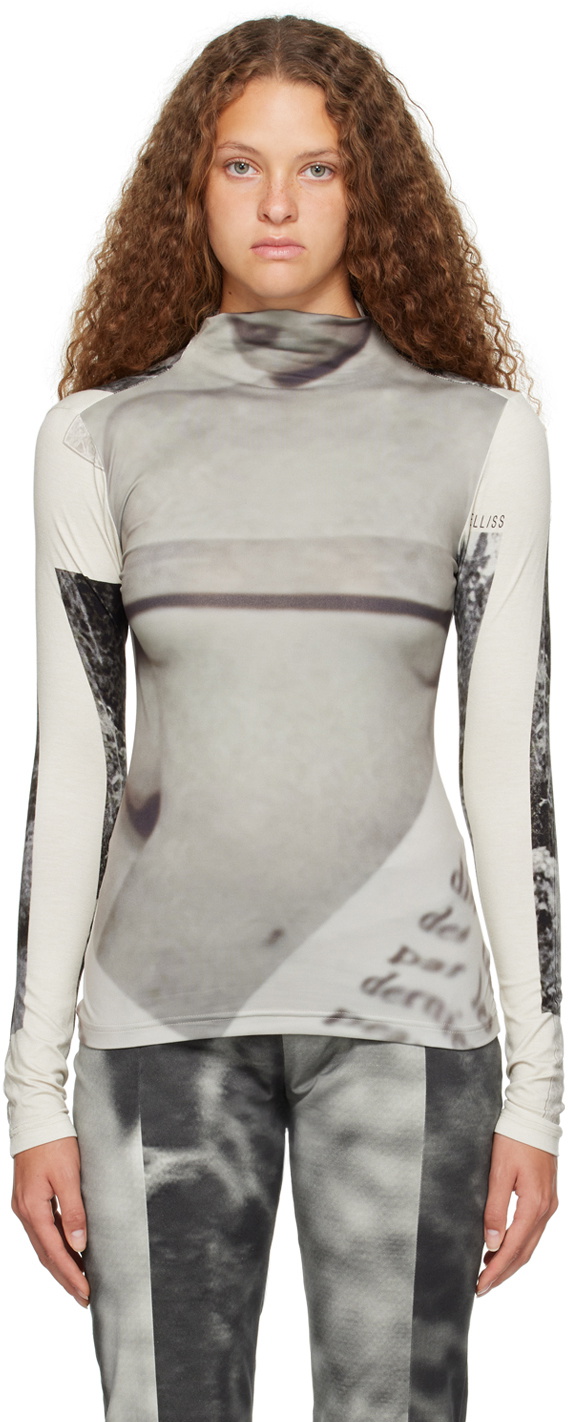 ELLISS Gray Sculpted Long Sleeve T-Shirt