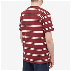 The Real McCoy's Men's The Real McCoys Joe McCoy Double Stripe T-Shirt in Brick Red