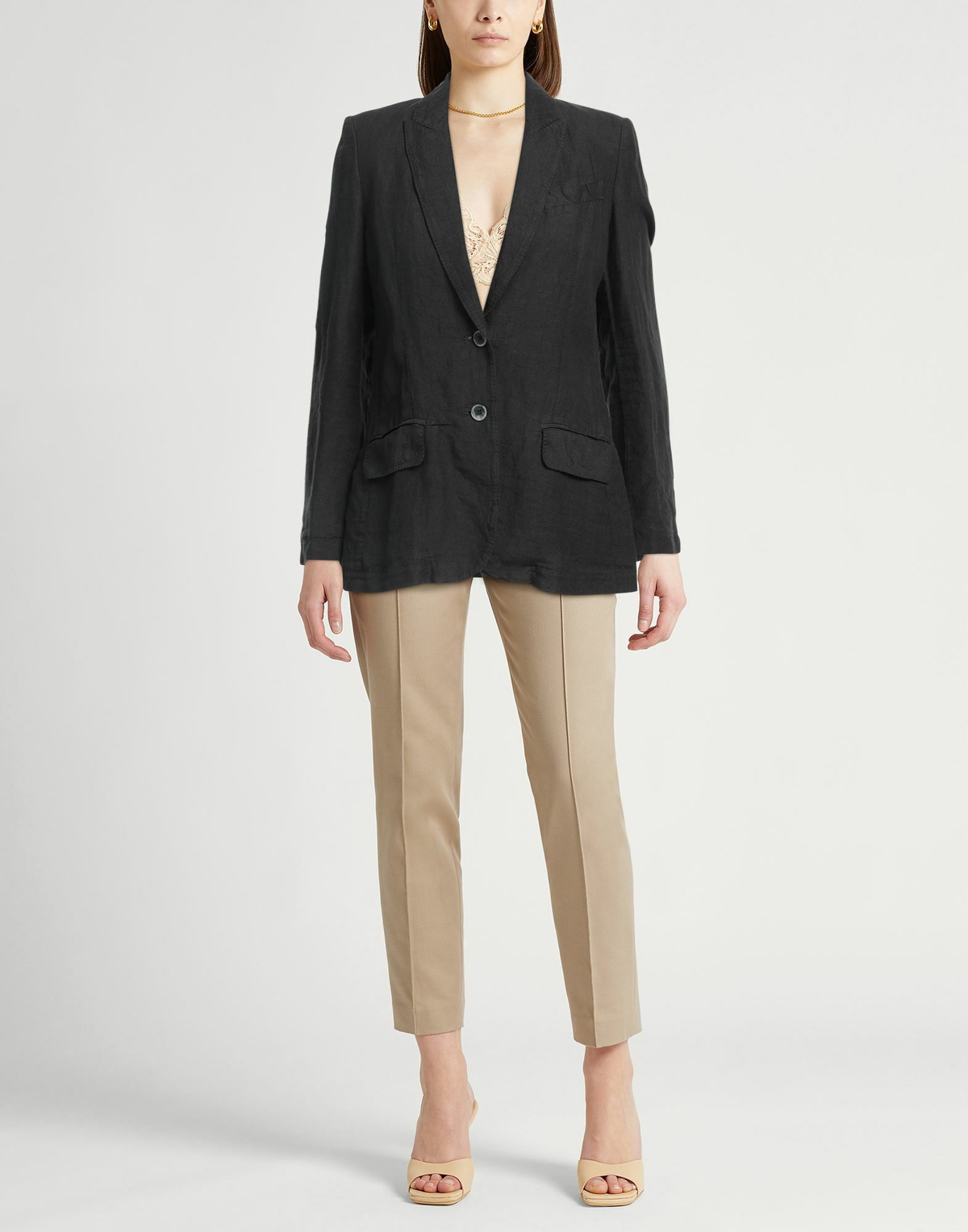 120% Lino Womens Blazer in Black