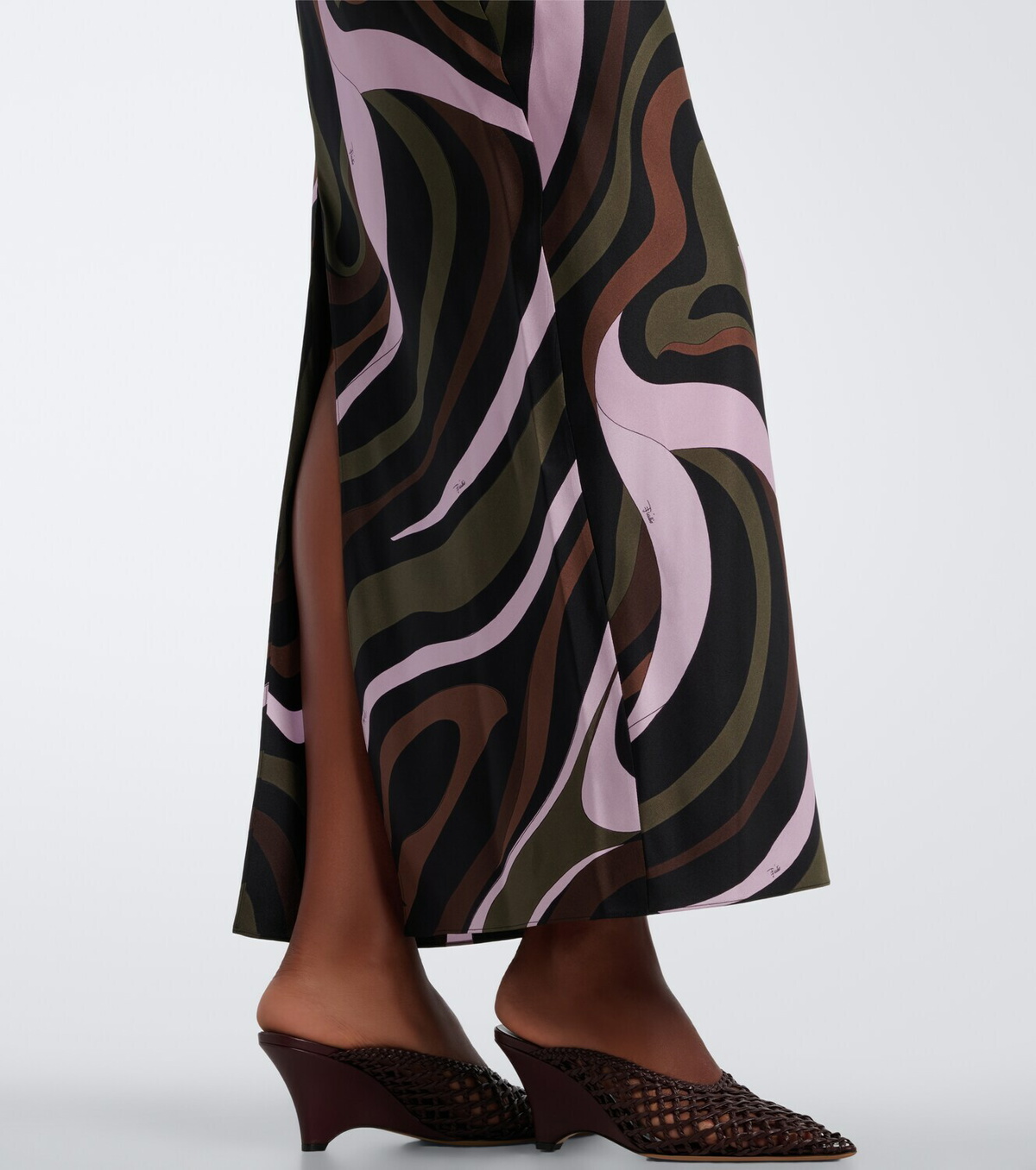 Pucci Marmo and Dune caped silk twill gown