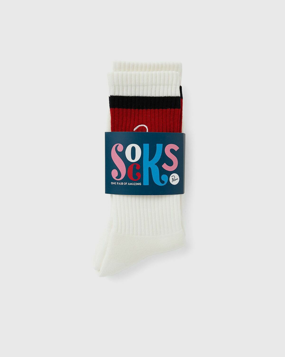 By Parra SIGNATURE STRIPED CREW SOCKS Red Men