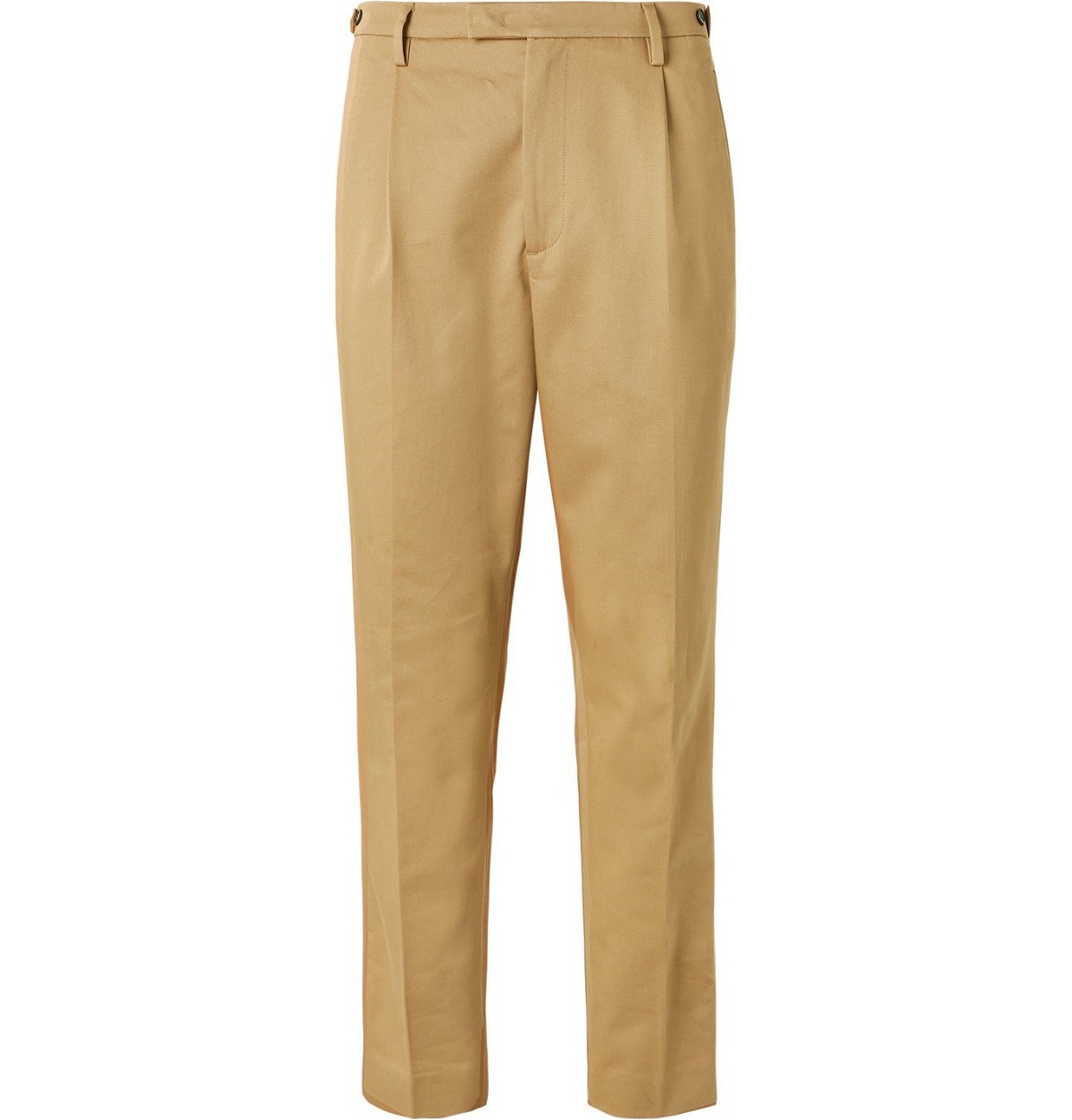 Barena - Masco Tapered Pleated Cotton-Twill Trousers - Brown Barena