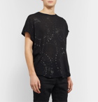 SAINT LAURENT - Metallic Printed Cotton-Jersey T-Shirt - Black