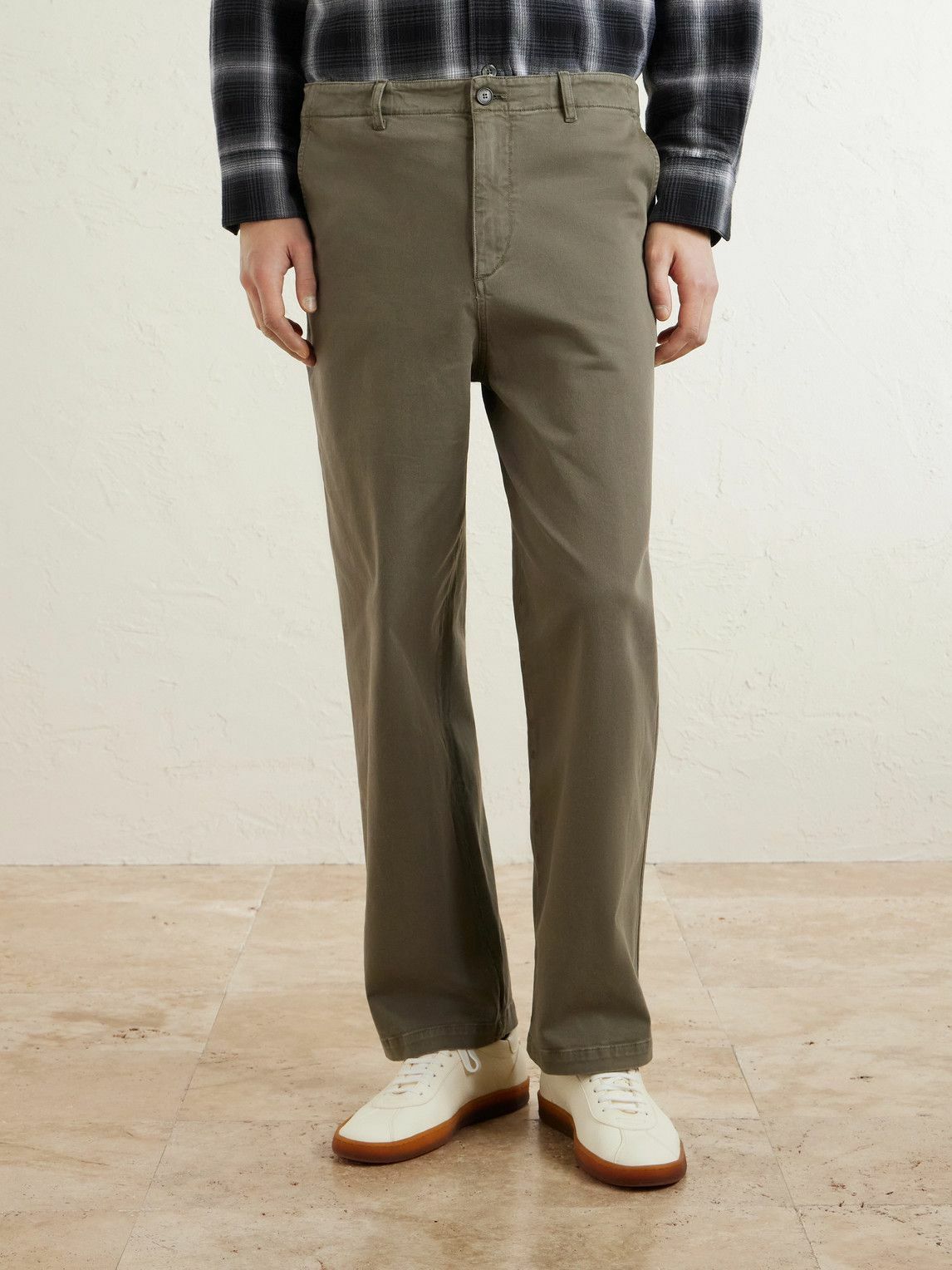 FRAME - Straight-Leg Cotton-Blend Twill Chinos - Green