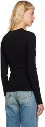 Victoria Beckham Black Cutout Long Sleeve T-Shirt