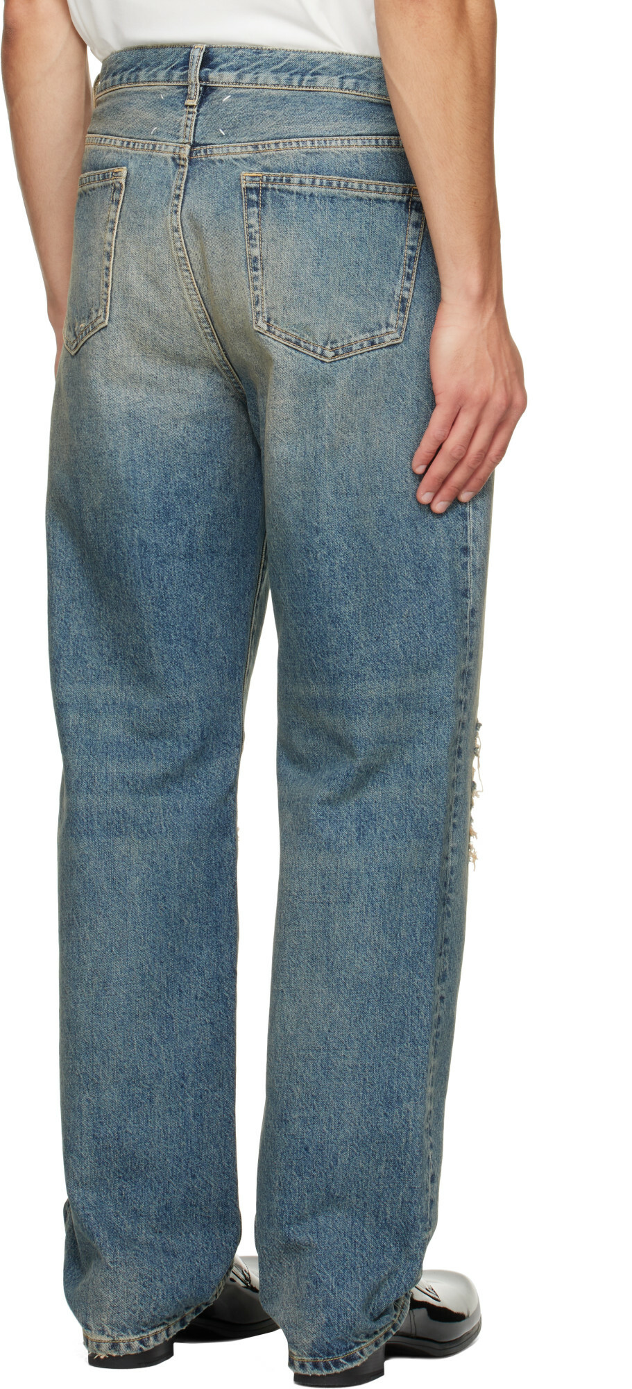 Maison Margiela Blue Distressed Denim Jeans