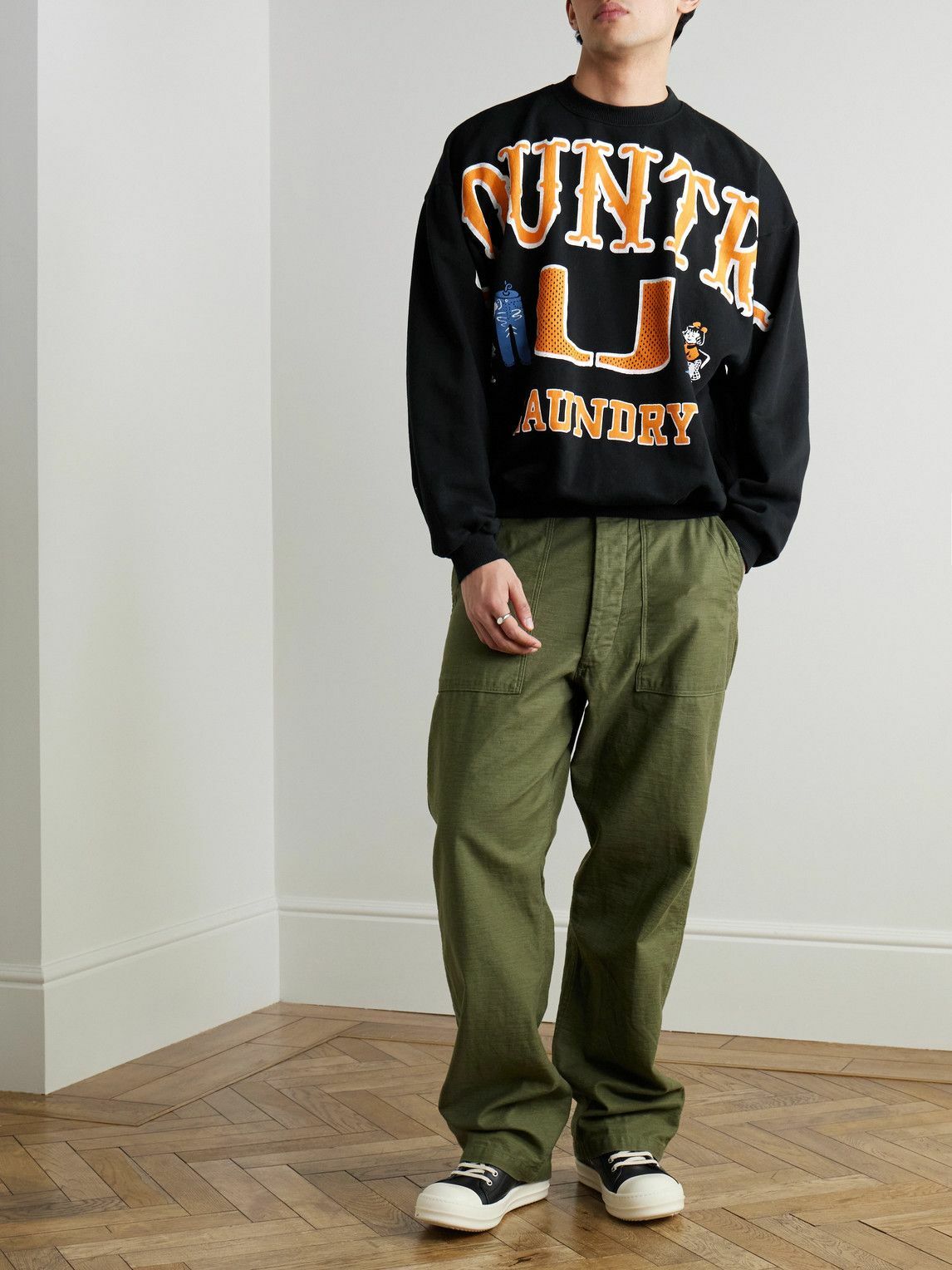 KAPITAL - Printed Cotton-Jersey Sweatshirt