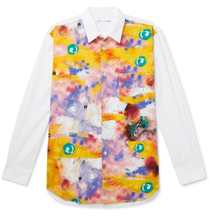 Photo: Comme des Garçons SHIRT - Futura Panelled Printed Cotton-Poplin Shirt - Multi