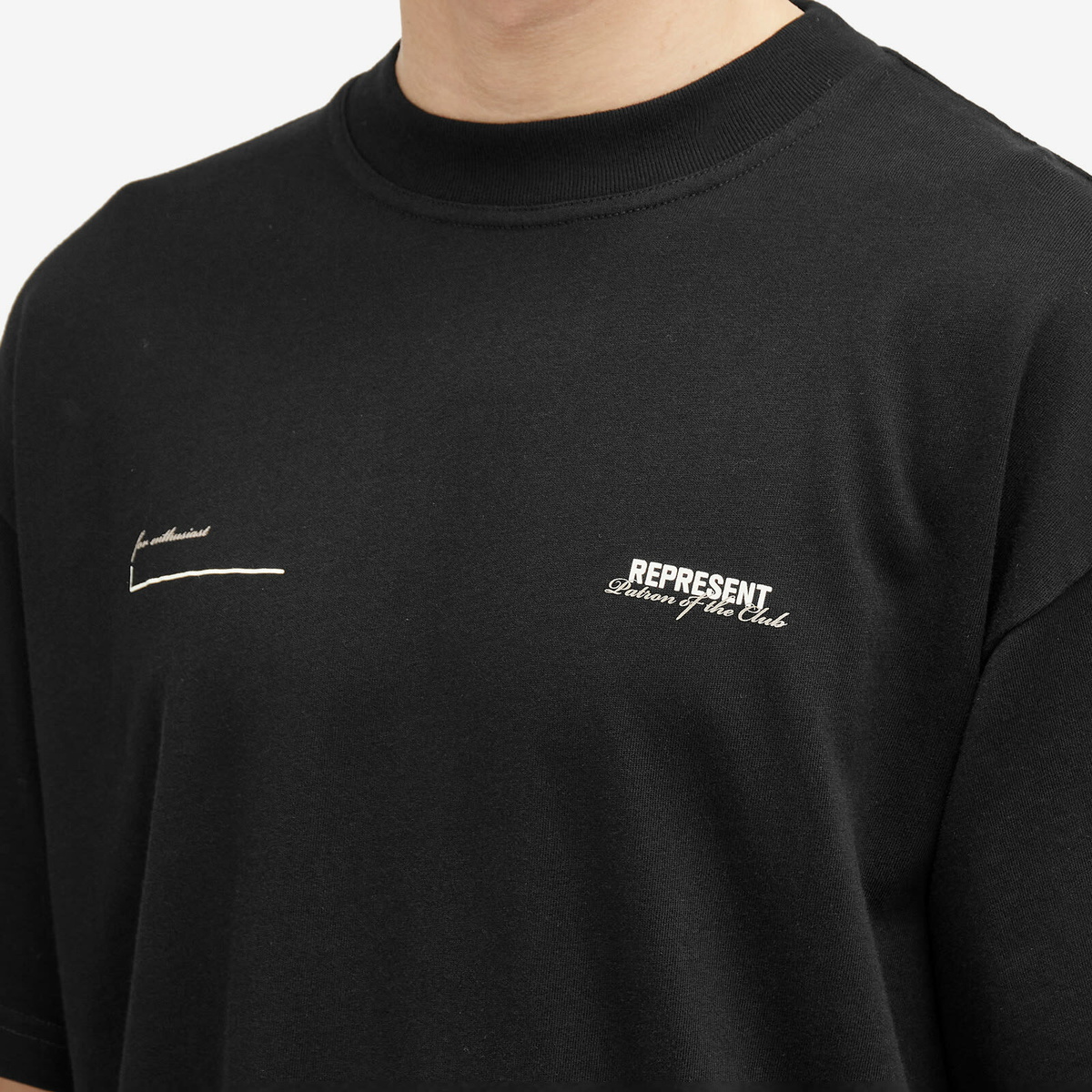 Represent Men's Patron Of The Club T-Shirt in Black Represent