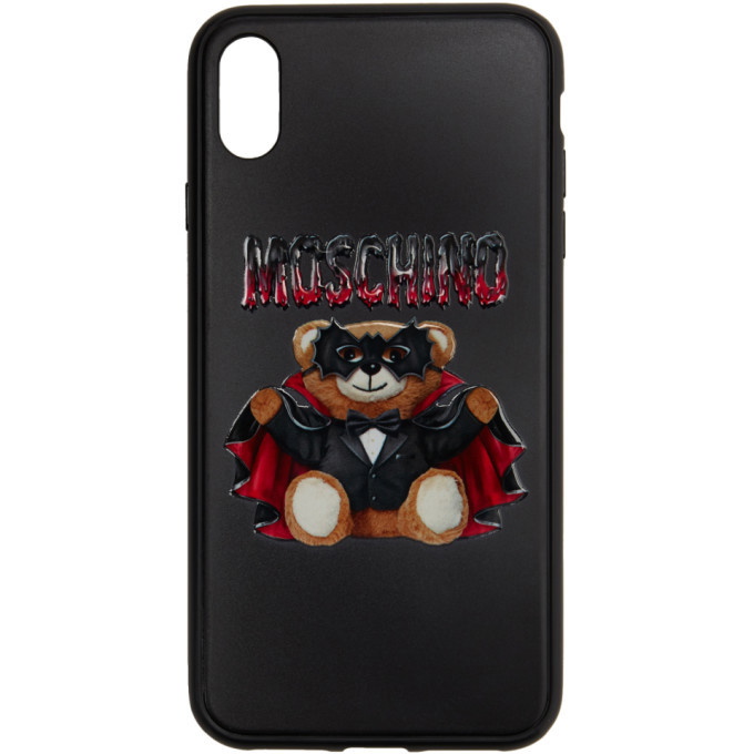 Photo: Moschino Black Bat Teddy Bear iPhone X Case
