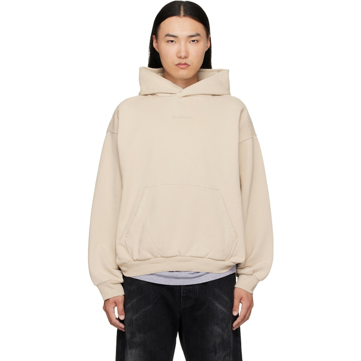 Photo: Balenciaga Beige Distressed Hoodie