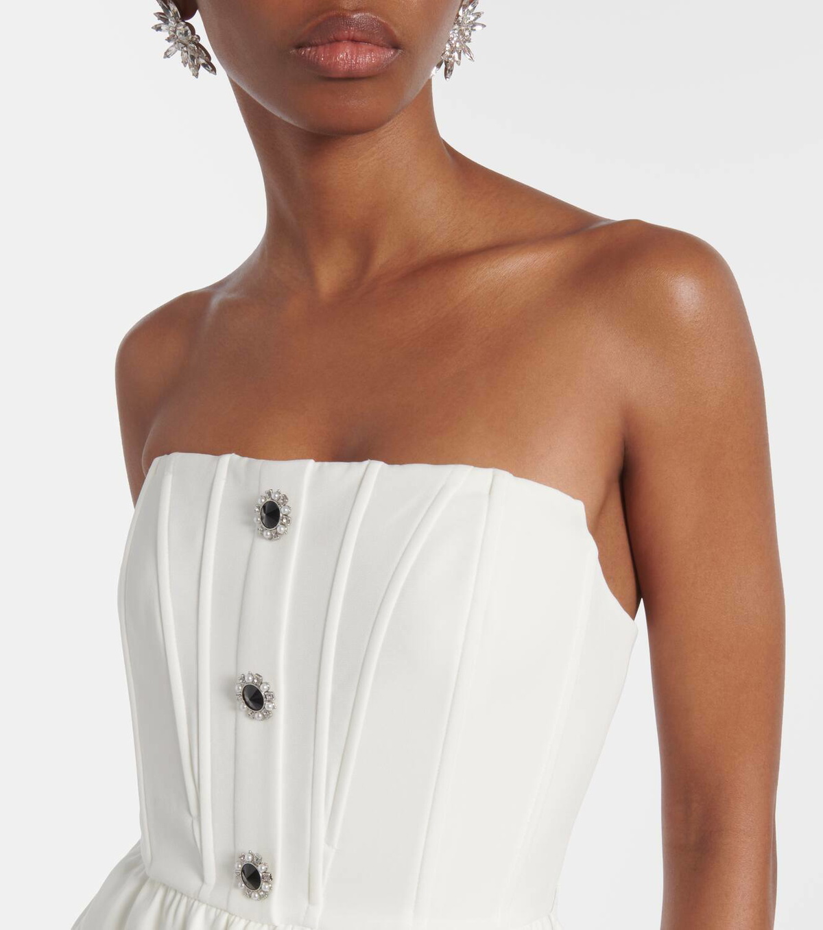 Self-Portrait Strapless crêpe jumpsuit