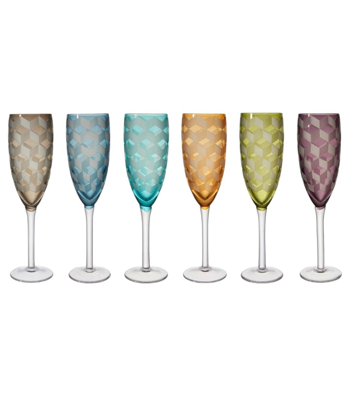 Photo: Polspotten Blocks set of 6 campagne flute glasses