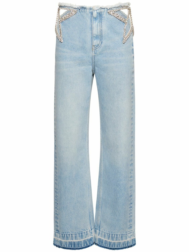 Photo: STELLA MCCARTNEY - Embellished Cotton Denim Straight Jeans