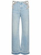 STELLA MCCARTNEY - Embellished Cotton Denim Straight Jeans